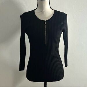 NC International Concepts Womens Pullover Ribbed Sweater Size L Black